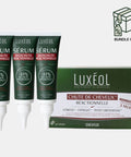 Luxeol hair loss treatment products with packaging on a white background