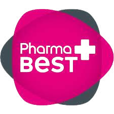 Pharma Best logo with a pink and gray design
