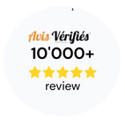 Avis Verifies logo viie kollase tähega ja tekstiga, mis näitab üle 10 000 arvustuse valgel taustal.